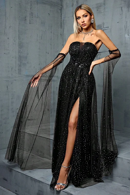 Sparkly Off the Shoulder Maxi Tulle Prom Dress Tunics Party sparkling