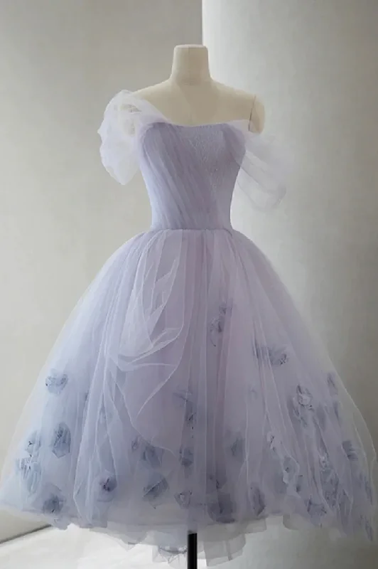 Lavender Off Shoulder A-Line Cute Party Dress Homecoming Dress,DP1744 Pencil Length Work Lavender Off Shoulder A-Line Cute Party Dress Homecoming Dress,DP1744 Pencil Length Work