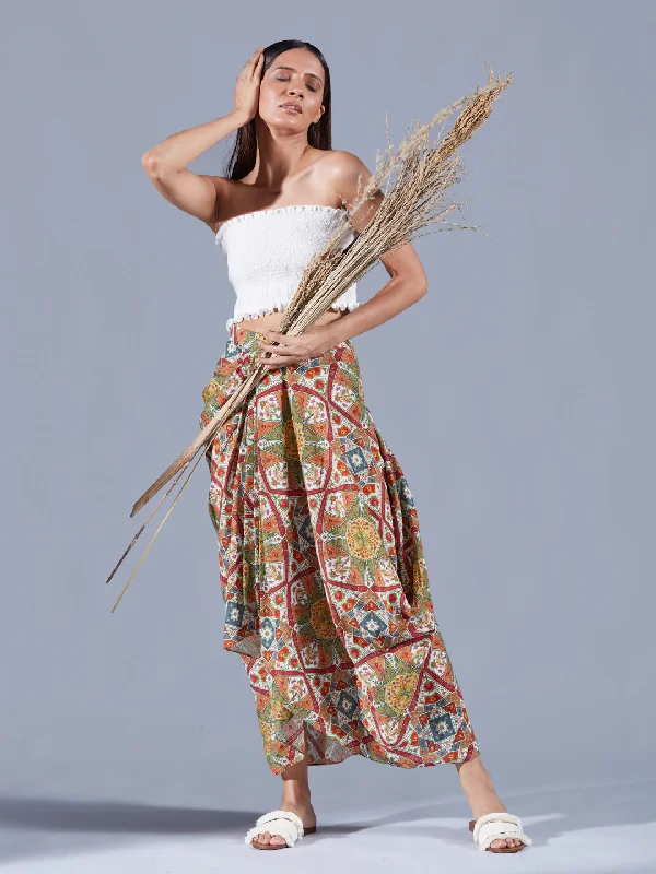 DRAPED EIRENE ASYMMETRIC SKIRT linen skirt airy