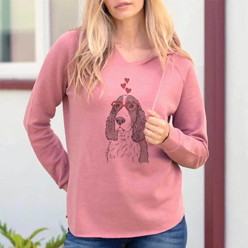 Valentine Quincy the English Springer Spaniel - Cali Wave Hooded Sweatshirt Hoodie with Magnetic Closure Innovative Modern Valentine Quincy the English Springer Spaniel - Cali Wave Hooded Sweatshirt Hoodie with Magnetic Closure Innovative Modern