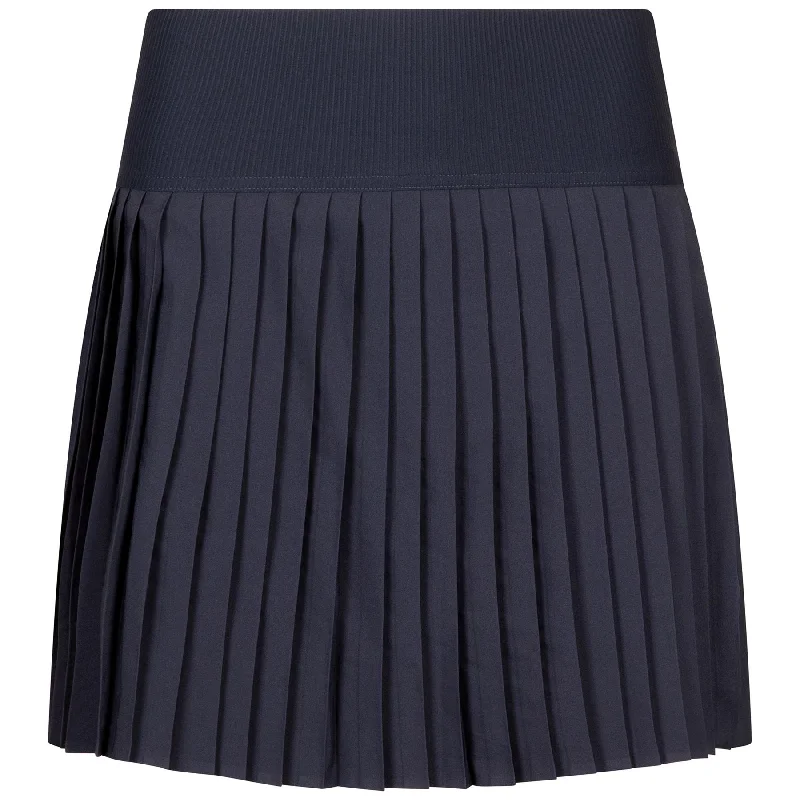 Womens Pleated Performance Skirt Navy - 2025 denim skirt casual
