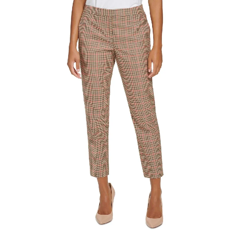 Tommy Hilfiger Womens Plaid Slim Leg Ankle Pants Soft Stretch Trousers