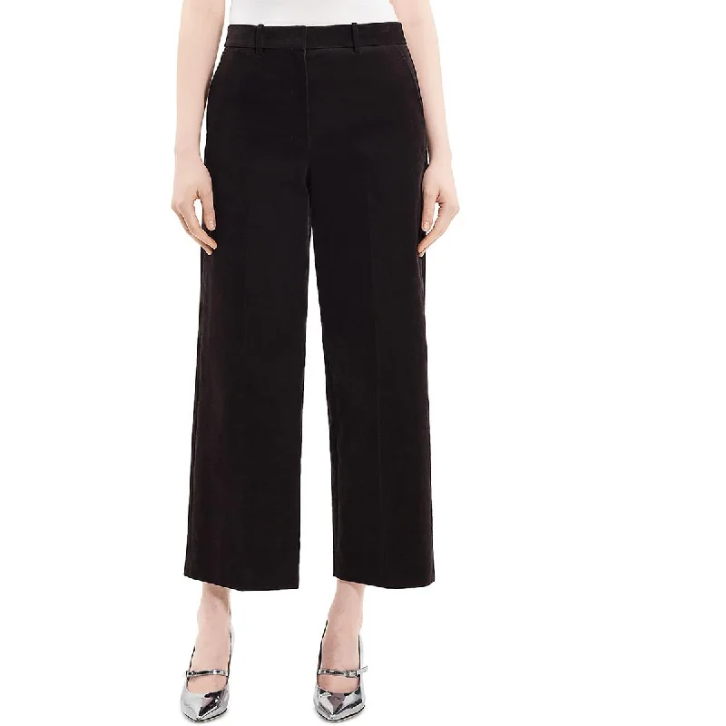 Theory Womens Relaxed High Rise Wide Leg Pants Trendy Work Pants