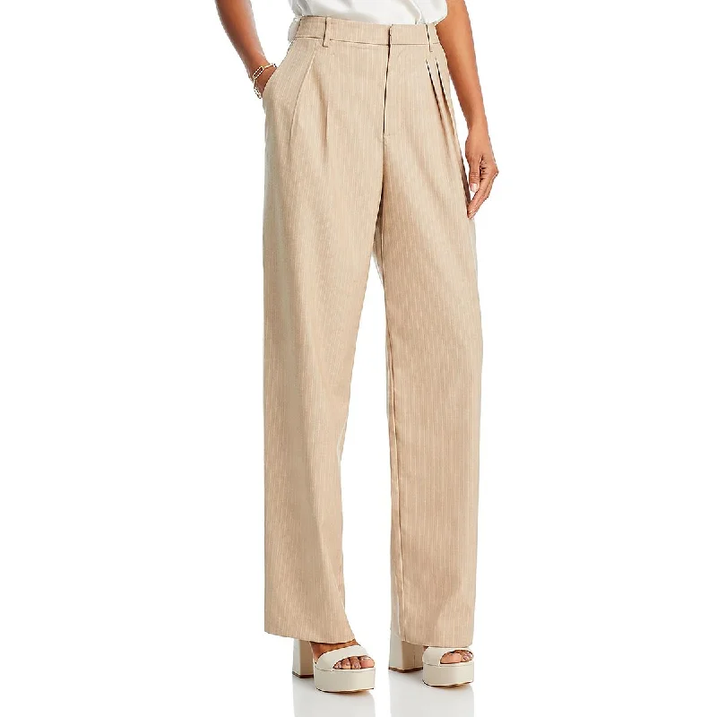WAYF Womens Pleated High Rise Dress Pants Lightweight Jogger Pants
