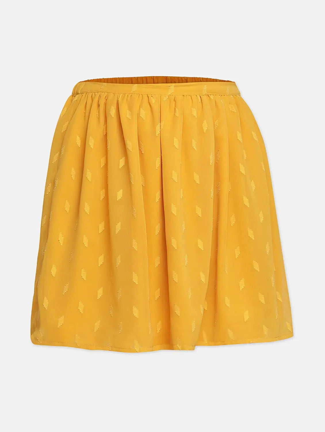 Megan Yellow Printed Girl Skirt denim skirt classic