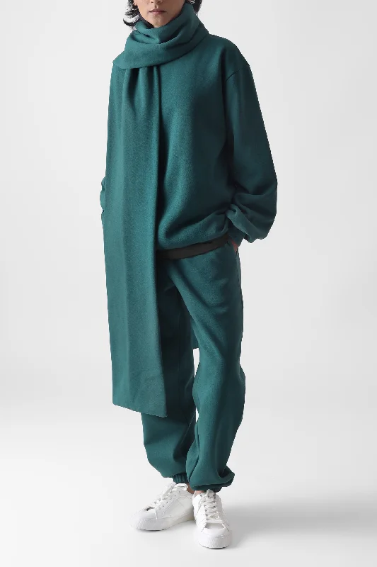The Wide Fit Sweatshirt : Emerald Hoodie with Pastel Soft Subtle