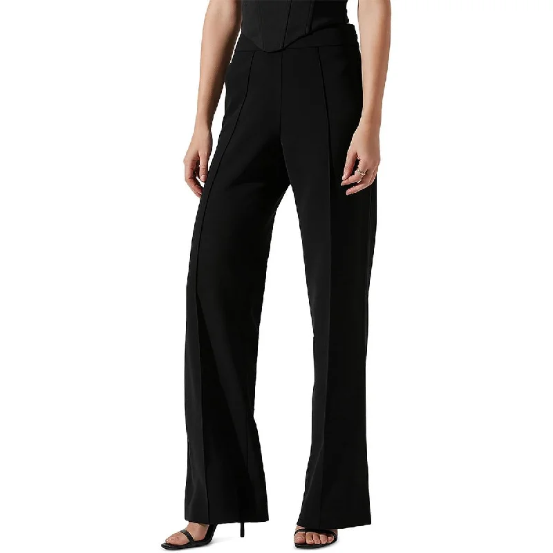 ASTR the Label Womens Madison High Rise Wide Leg Straight Leg Pants Elegant Silk Pants ASTR the Label Womens Madison High Rise Wide Leg Straight Leg Pants Elegant Silk Pants