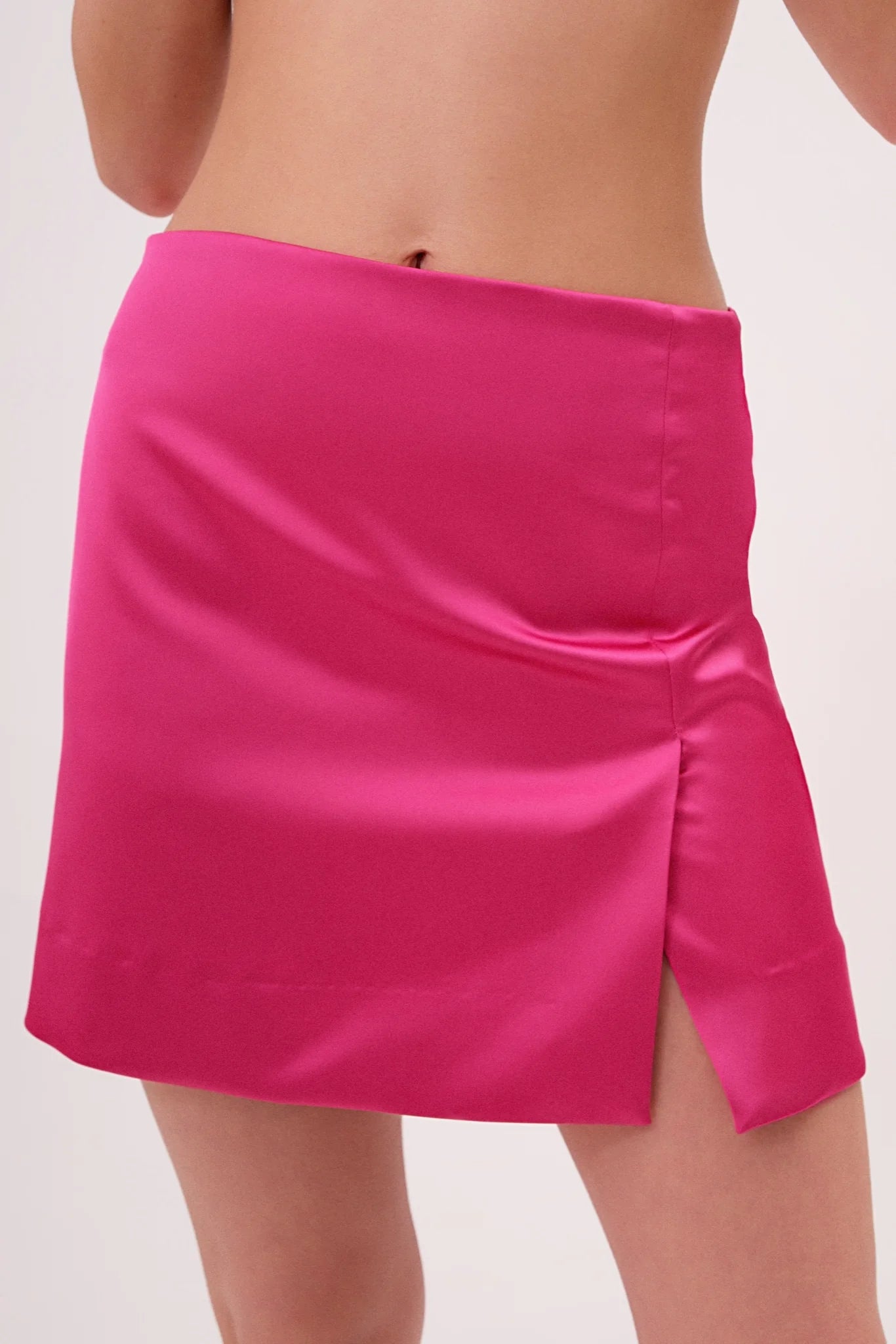 JENNY MINI SKIRT SATIN (ROSOLITE) leather skirt sleek