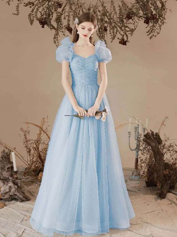 A-Line Sweetheart Neck Tulle Long Prom Dress, Blue Formal Graduation Dresses Tunics Top rated A-Line Sweetheart Neck Tulle Long Prom Dress, Blue Formal Graduation Dresses Tunics Top rated