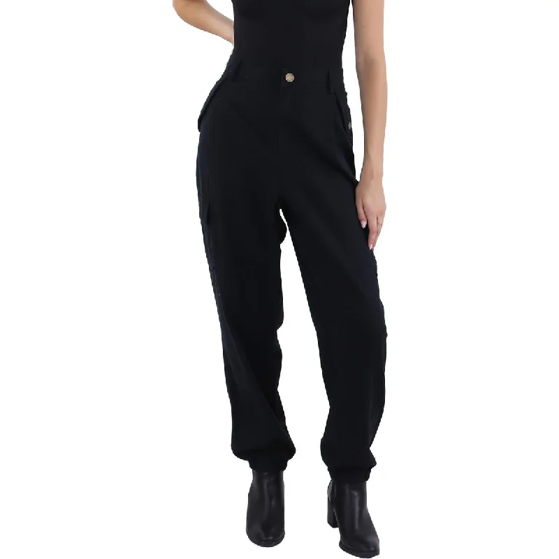 Karl Lagerfeld Paris Womens High Rise Cargo Jogger Pants Lightweight Jogger Pants