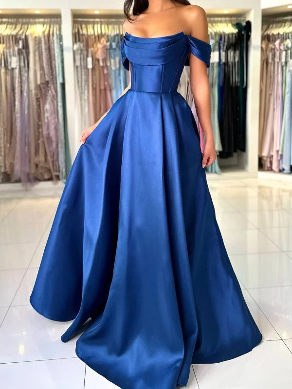 Off the Shoulder Royal Blue Long Prom Dresses, Royal Blue Long Formal Evening Dresses Shift Classic Vintage Off the Shoulder Royal Blue Long Prom Dresses, Royal Blue Long Formal Evening Dresses Shift Classic Vintage