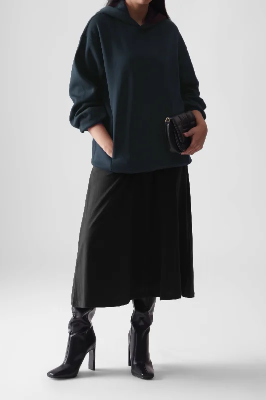 The Hoodie : Deep Ocean Hoodie with Ribbed Hem Stretchable Secure
