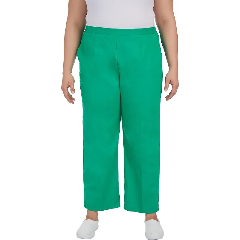 Alfred Dunner Womens Plus Corduroy Flat Front Casual Pants Trendy Palazzo Pants