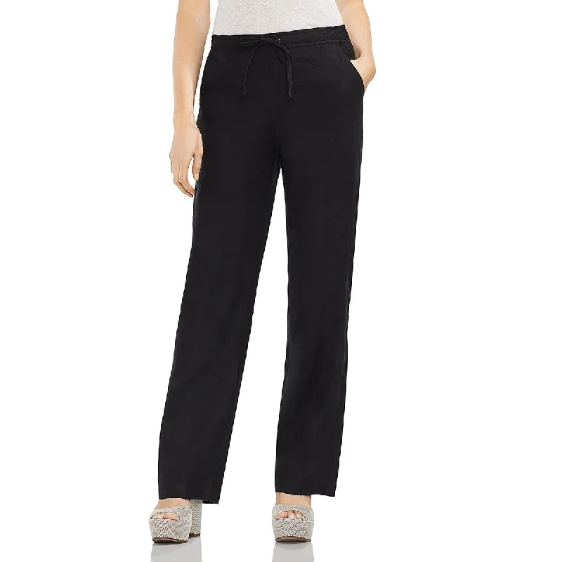 Vince Camuto Womens Plus Linen Casual Wide Leg Pants Soft Stretch Leggings