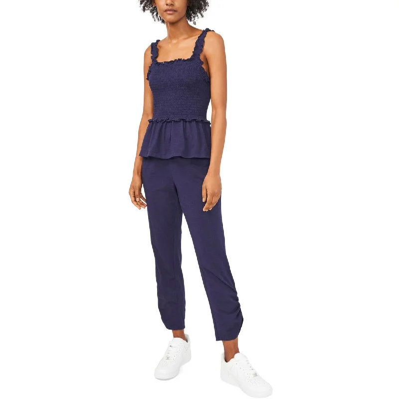 Riley & Rae Womens Freya Ruched Pull On Straight Leg Pants Slim Fit Casual Pants