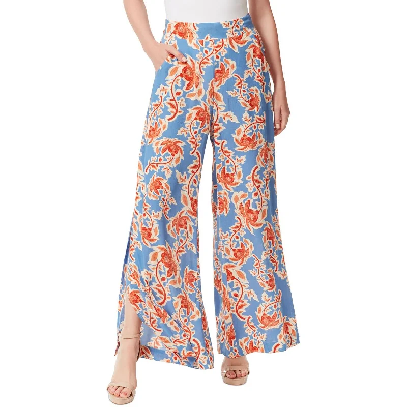Jessica Simpson Womens Shaye Floral Print  Wide Leg Pants Relaxed Casual Leggings