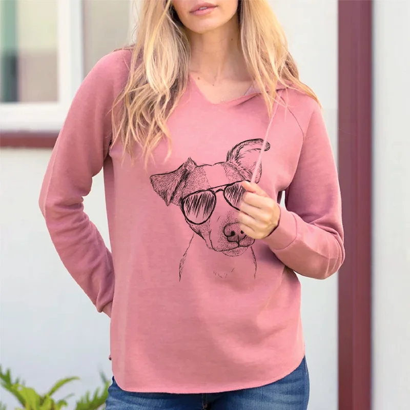 Aviator Bosse the Jack Russell Terrier - Cali Wave Hooded Sweatshirt Hoodie with Gradient Ombre Colorful Aviator Bosse the Jack Russell Terrier - Cali Wave Hooded Sweatshirt Hoodie with Gradient Ombre Colorful
