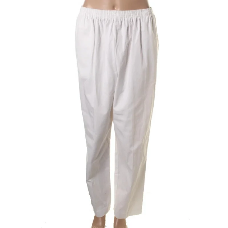 Alfred Dunner Womens Twill Office Straight Leg Pants Relaxed Casual Leggings