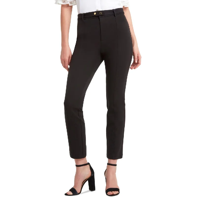 H Halston Womens Belted Work Straight Leg Pants Trendy Printed Leggings