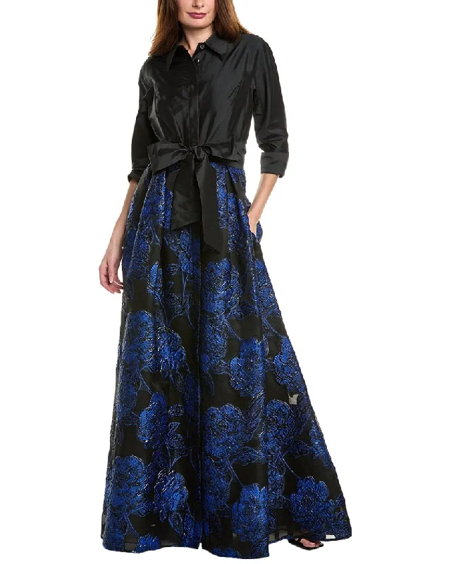 Teri Jon By Rickie Freeman Jacquard Skirt Shirtdress tulle skirt dreamy