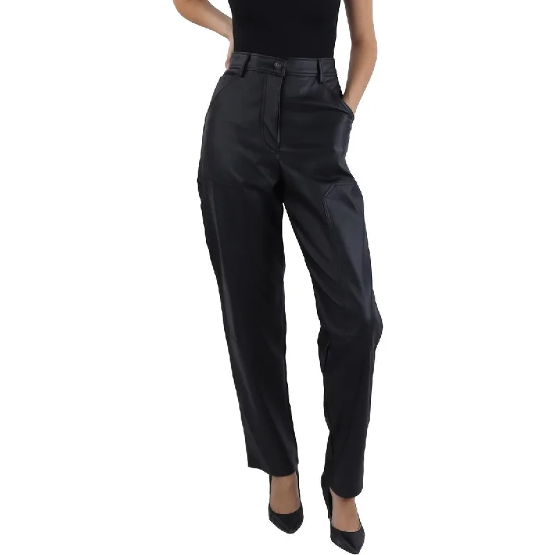 RD Style Womens Carmine Solid High Rise Straight Leg Pants Elegant Palazzo Trousers