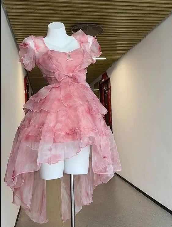 Cute Pink Tulle Layered Homecoming Dress Party Dress Y7663 Tunics Handmade artisanal Cute Pink Tulle Layered Homecoming Dress Party Dress Y7663 Tunics Handmade artisanal