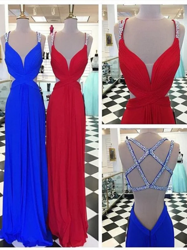 Custom Made Sexy A Line Backless Red/Blue Prom Dresses, Backless Formal Dresses Tunics Chic fashionable Custom Made Sexy A Line Backless Red/Blue Prom Dresses, Backless Formal Dresses Tunics Chic fashionable