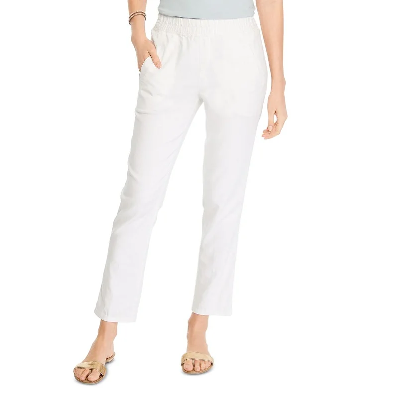 Nic + Zoe Womens Linen Ankle Ankle Pants Fashionable Button-Up Pants