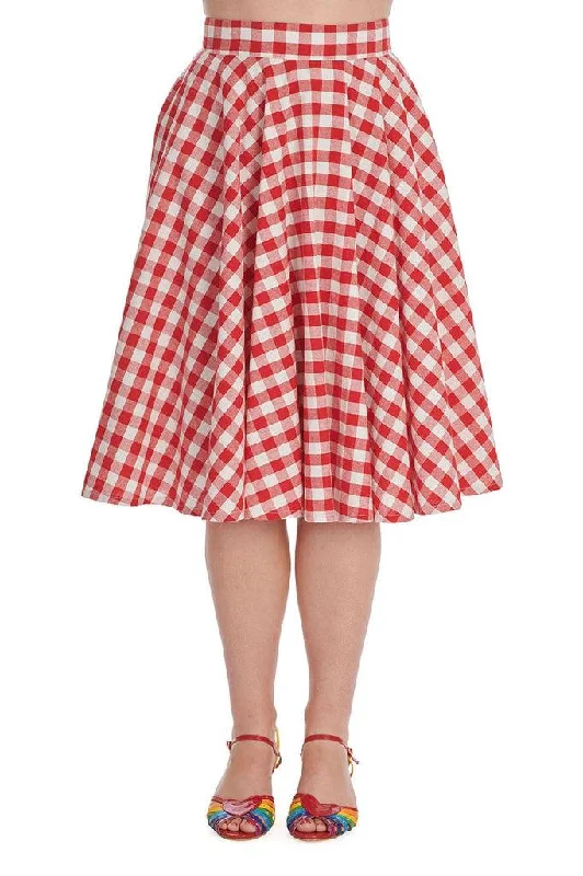 Sea Blue Check Skirt patchwork skirt art