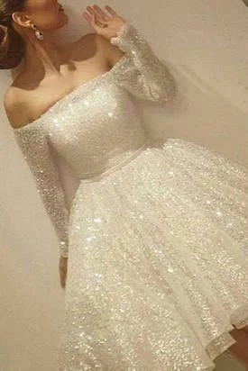 Noble Sparkle White Sequined Lace Prom Dress Sexy Off The Shoulder Long Sleeves Party Dress Peplum Ruffle Cocktail Noble Sparkle White Sequined Lace Prom Dress Sexy Off The Shoulder Long Sleeves Party Dress Peplum Ruffle Cocktail
