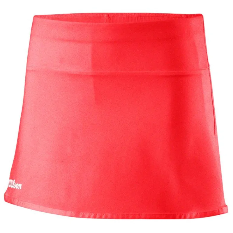 Wilson Girls Team II 11" Skirt- Fiery Coral silk skirt elegant