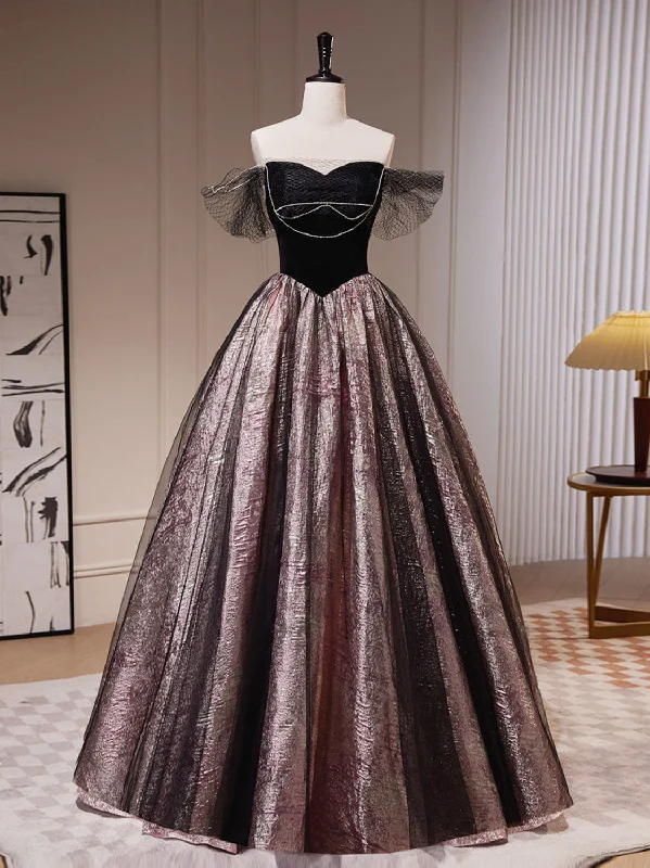 Black A-Line Satin Tulle Long Prom Dresses, Black Formal Black Evening Dress Tunics Travel practical Black A-Line Satin Tulle Long Prom Dresses, Black Formal Black Evening Dress Tunics Travel practical