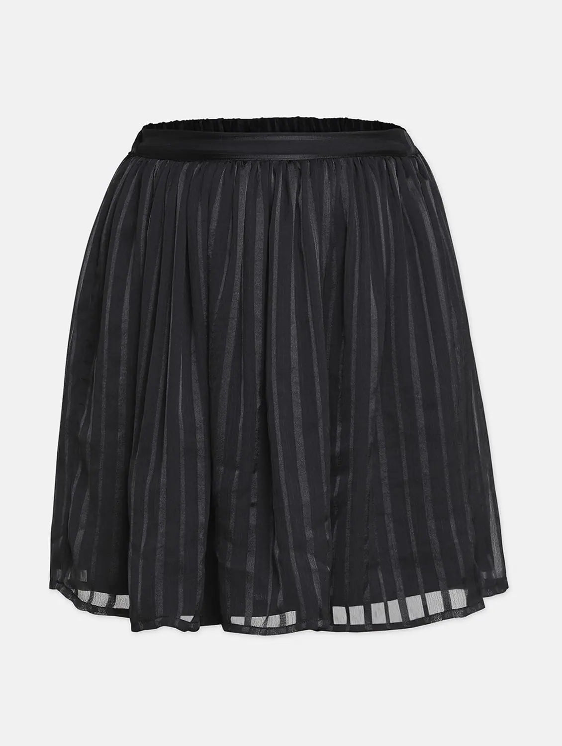 Hannar Black Stripe Print Girl Skirt cashmere skirt soft