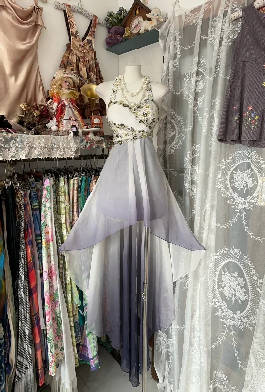 Vintage Halter Beading A-Line Chiffon Short Party Dress Homecoming Dress, DP4574 Pleated Skirt Elegant Vintage Halter Beading A-Line Chiffon Short Party Dress Homecoming Dress, DP4574 Pleated Skirt Elegant