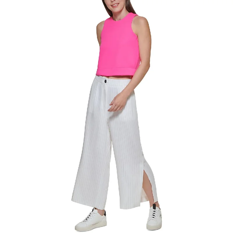 DKNY Womens High Waist Crop Wide Leg Pants Formal Wide-Leg Pants