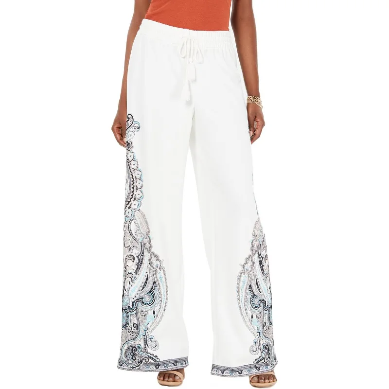 INC Womens Paisley Flare Wide Leg Pants Cozy Knit Pants