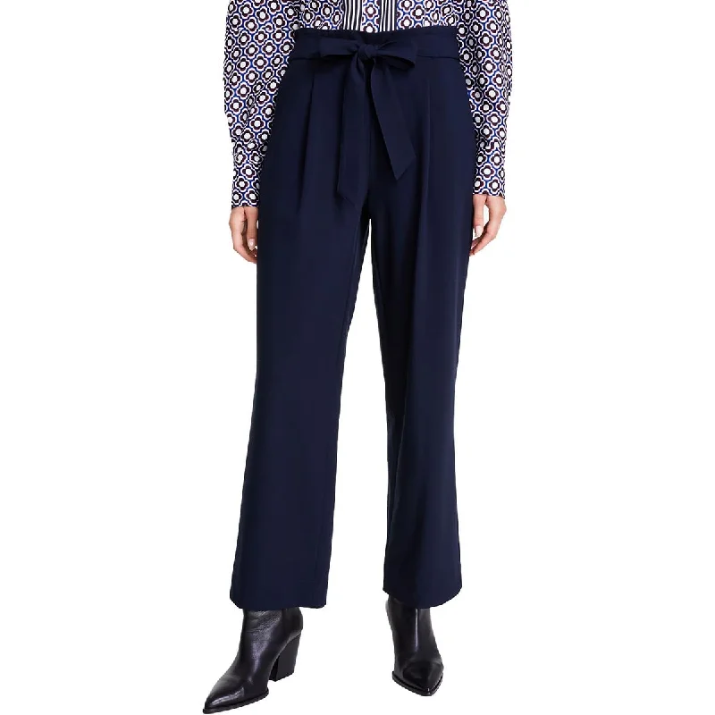 Tommy Hilfiger Womens Belted Paperbag Wide Leg Pants Cozy Full-Length Pants