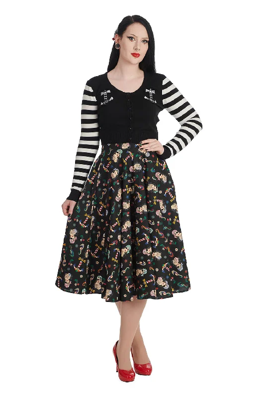 Anchor Pin Up Print Swing Skirt velvet skirt sumptuous