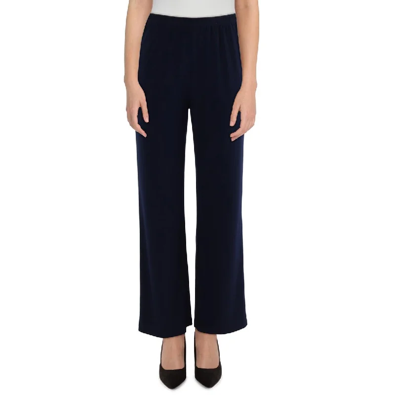 R&M Richards Womens Petites High Rise Pull On Wide Leg Pants Classic Flared Pants