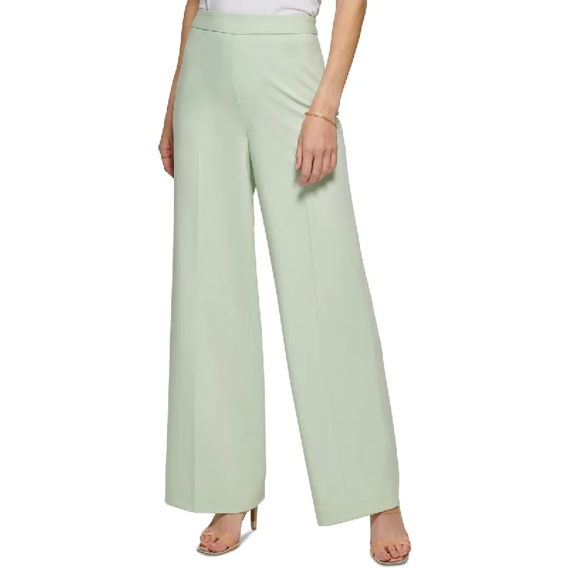 DKNY Womens Pull On Stretch Wide Leg Pants Cozy Knit Pants