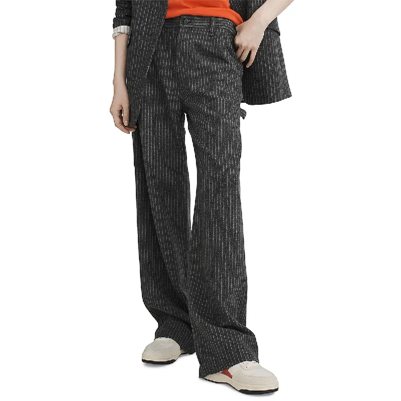 Rag & Bone Womens Wool Blend Striped Dress Pants Chic Checkered Pants