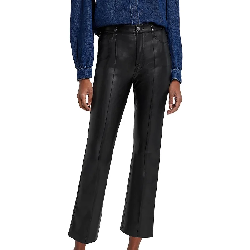 7 For All Mankind Womens Faux Leather High Waist Flared Pants Modern Stretch Trousers 7 For All Mankind Womens Faux Leather High Waist Flared Pants Modern Stretch Trousers