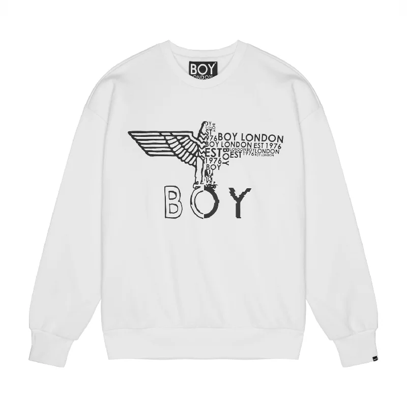 BOY EAGLE CONCEALED SWEATSHIRT WOMENS  - WHITE Hoodie with Print Artistic Unique