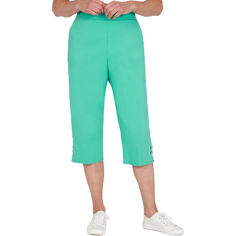 Alfred Dunner Womens Plus    Classic Fit Wide Leg Capri Pants Trendy Palazzo Pants