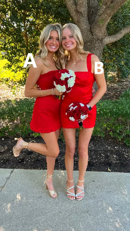 Red Strapless Sheath Homecoming Dress Cute Short Party Dress, DP2546 Tunics Office stylish Red Strapless Sheath Homecoming Dress Cute Short Party Dress, DP2546 Tunics Office stylish