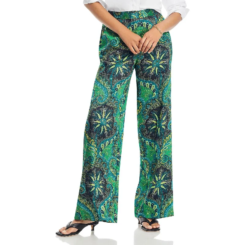 Kobi Halperin Womens Jade Paisley High Rise Wide Leg Pants Cozy Maternity Pants