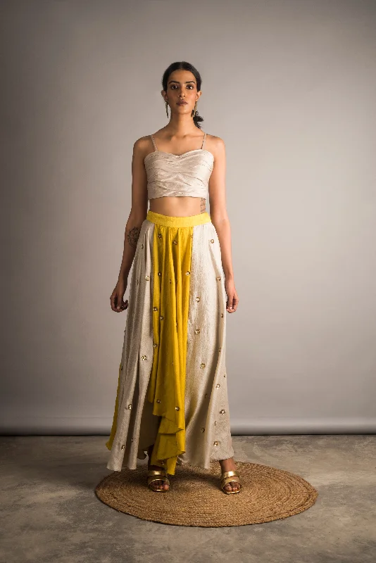 DUAL TONE EMBELLISHED SKIRT chiffon skirt airy