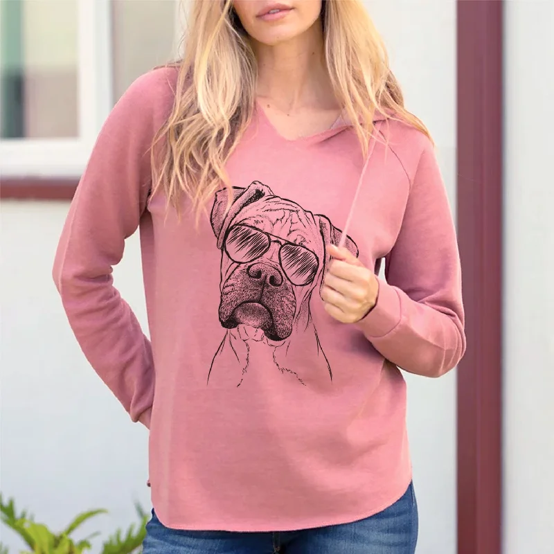Aviator Reuby the Boxer - Cali Wave Hooded Sweatshirt Hoodie with Print Artistic Unique