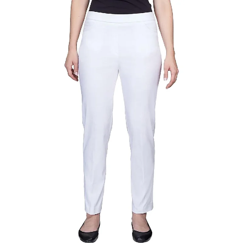 Alfred Dunner Womens Plus Stretch High Rise Straight Leg Pants Wide-Legged Palazzos