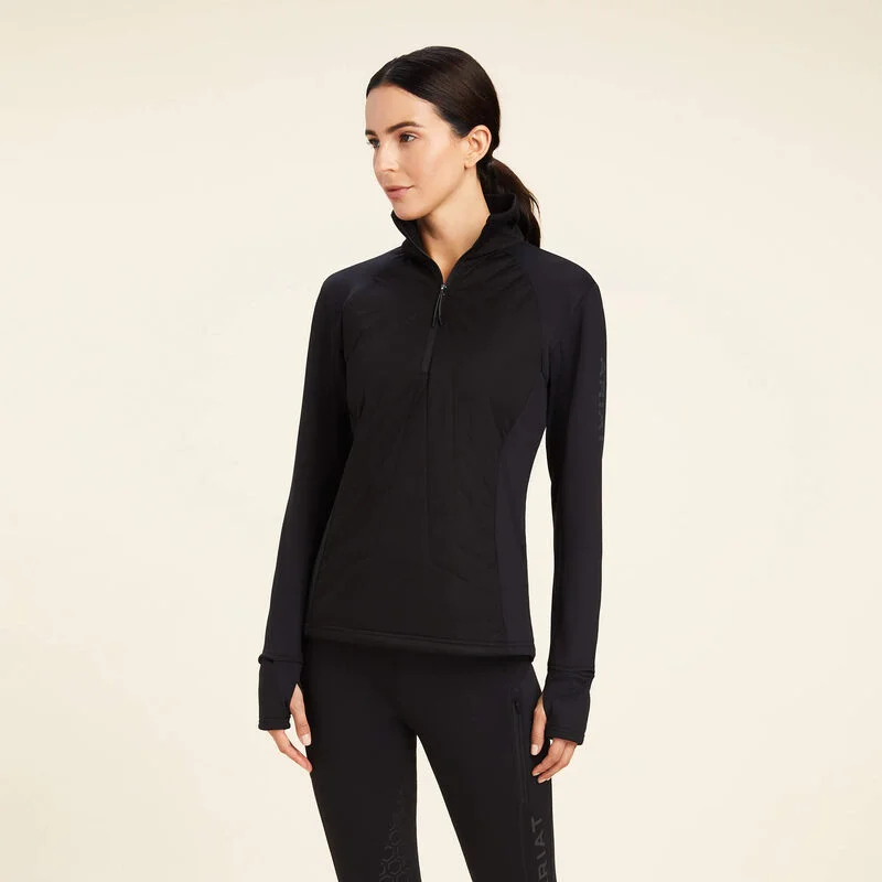 Ariat Venture Half Zip Sweatshirt Black Hoodie with Mock Neck Collared Structured